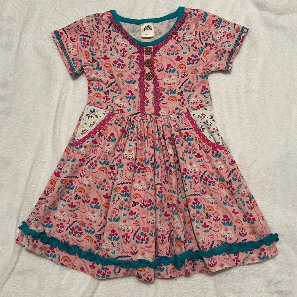Wildflowers Size 4 Dress Happy Dress Pink Wild Flowers